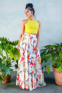 MILLY Metallic Satin Lengha Skirt - Front View - Harleen Kaur - South Asian Womenswear