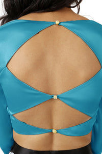 NIDA Long Sleeve Satin Top