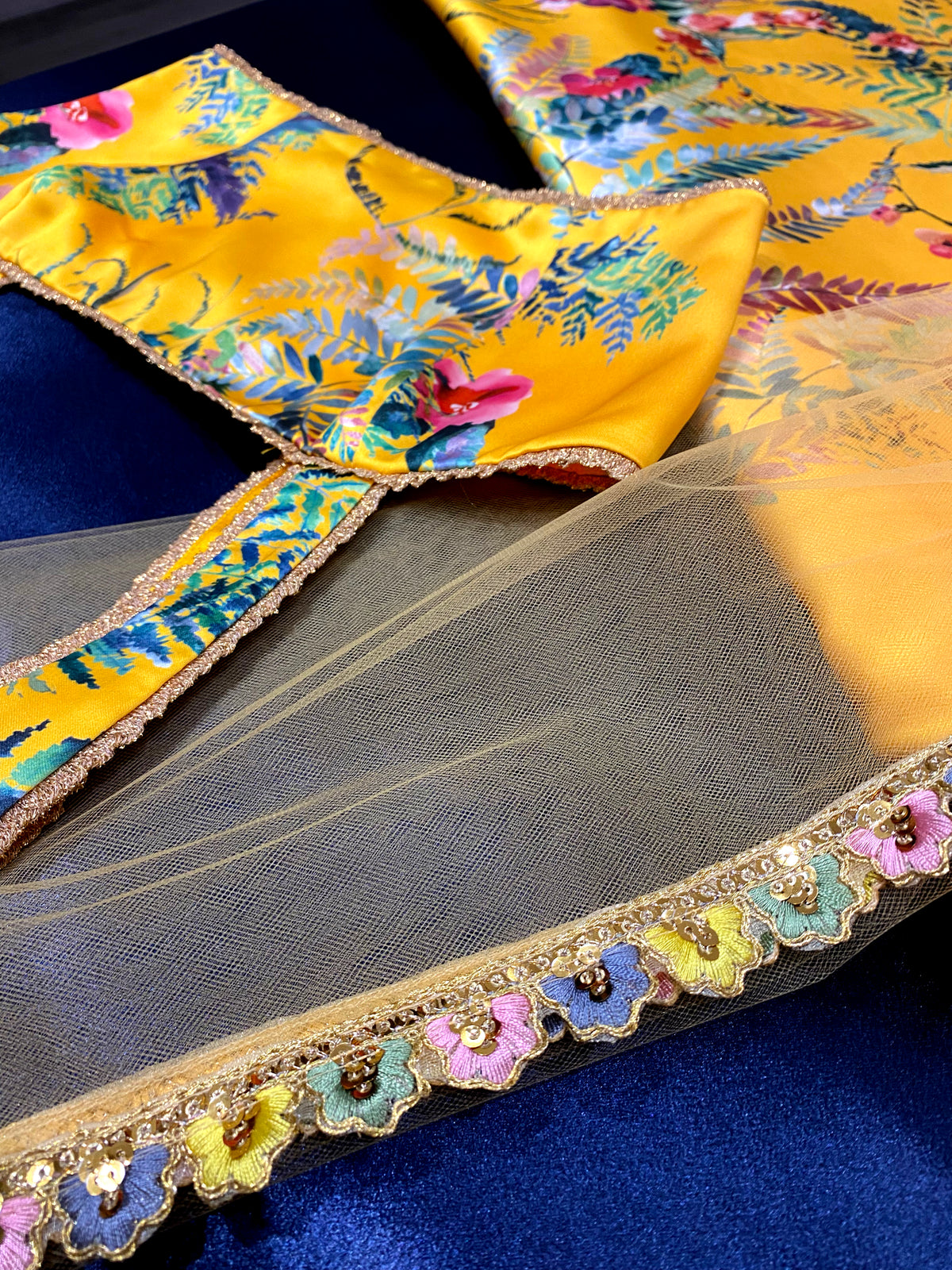 PERNIA Yellow Multicolor Dupatta