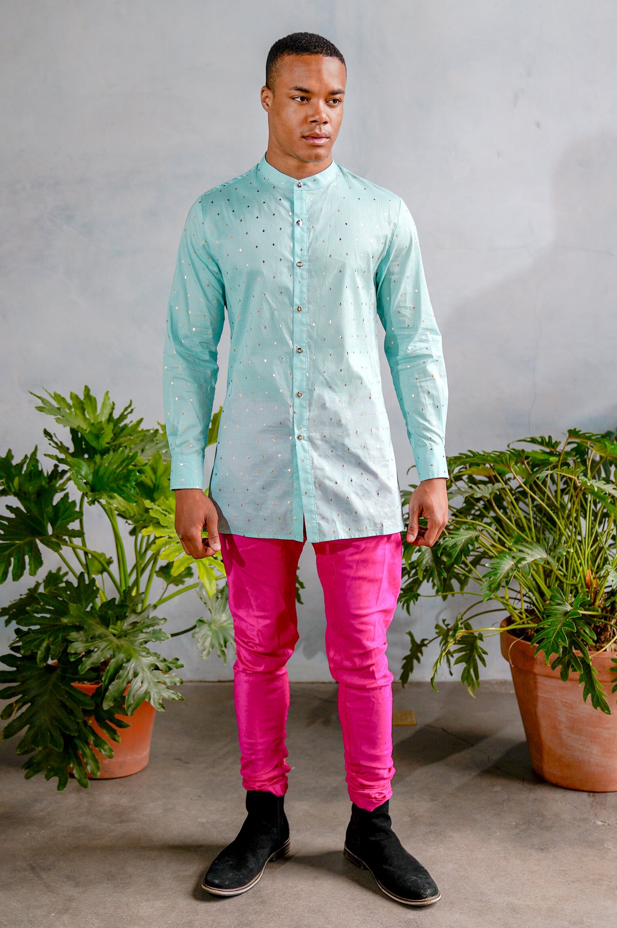 JEET Diamond Cotton Kurta Shirt - Front View - Harleen Kaur - Indian Menswear