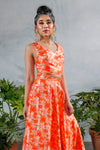 SONIA Neon Jacquard Lengha Top - Front View - Harleen Kaur - Indowestern Womenswear