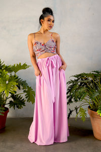 WIND Silk Wide Leg Pants - Front View - Harleen Kaur - South Asian Womenswear