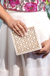 BOCA Gold Marble Clutch - Front View - Harleen Kaur - Indian Accessories