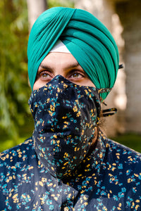Floral Face Mask for Beard - Front View - Harleen Kaur - South Asian Menswear
