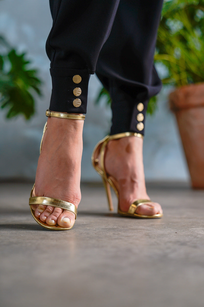 HUMA Stretch Crepe Pants in Black - Detail View - Harleen Kaur - Ethically Made Womenswear