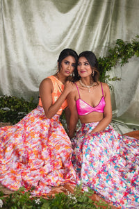 KIANA Watercolor Floral Lehenga Skirt