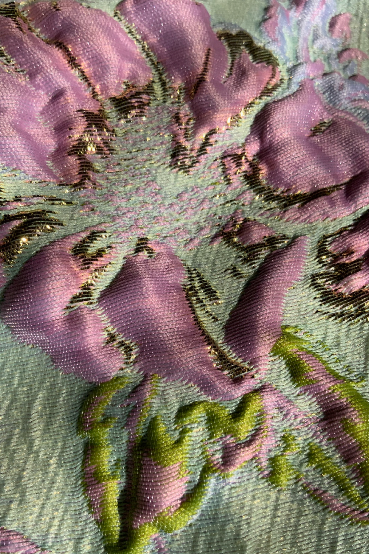 Aqua/Lavender Kaia Top Fabric Details
