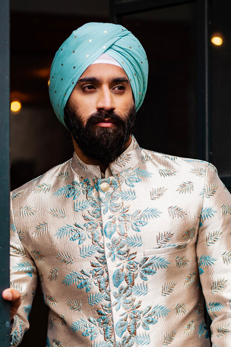 MOHAN Diamond Cotton Turban - Front View - Harleen Kaur - Indian Menswear