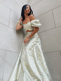 BRUNA Daisy Jacquard Lehenga Top (Sample)