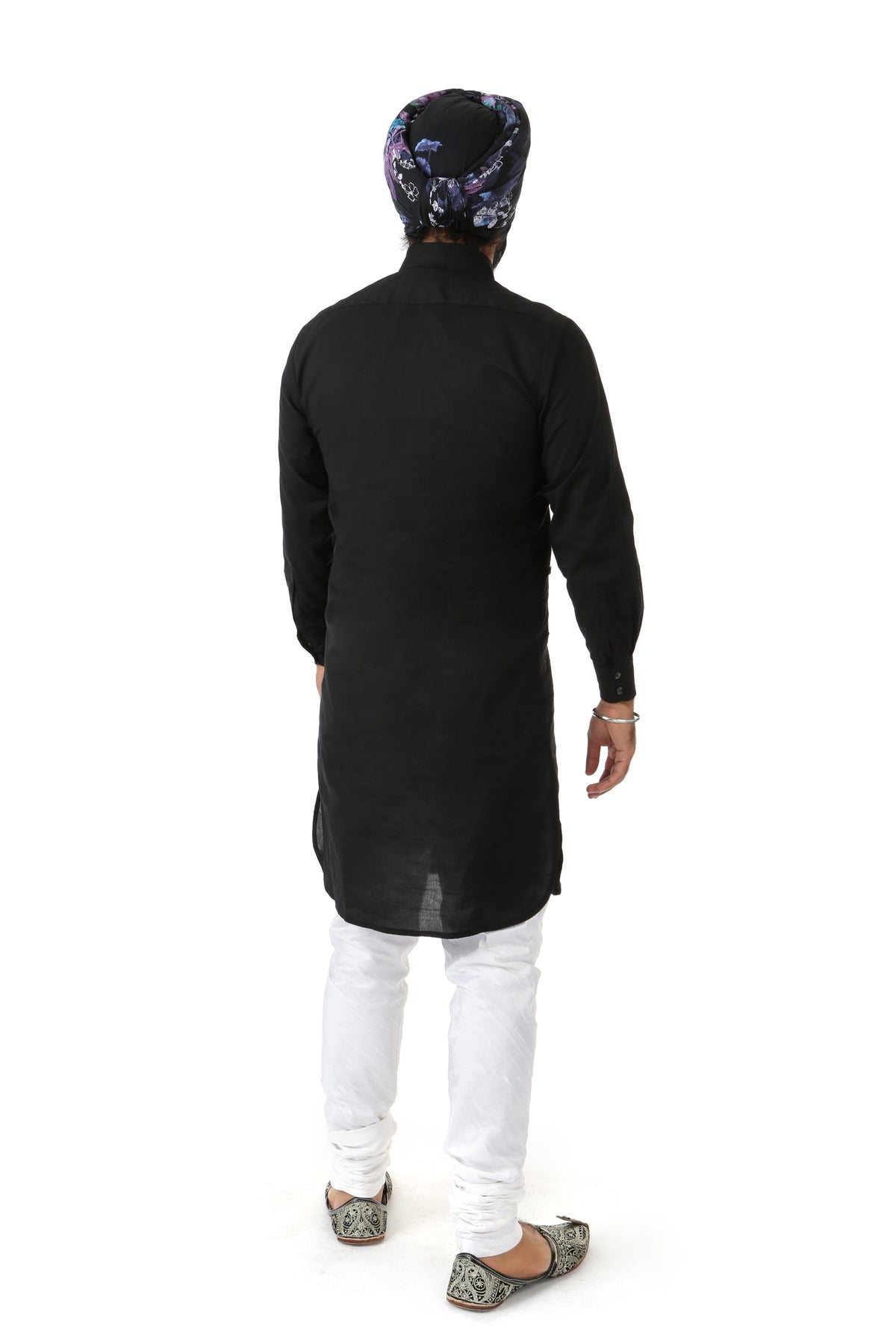 RAAYA Classic Cotton Kurta Shirt Long Sleeve - Back View - Harleen Kaur - Indian Menswear