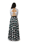 Anisha Black Floral Sequin Lehenga Skirt - Back View - Harleen Kaur