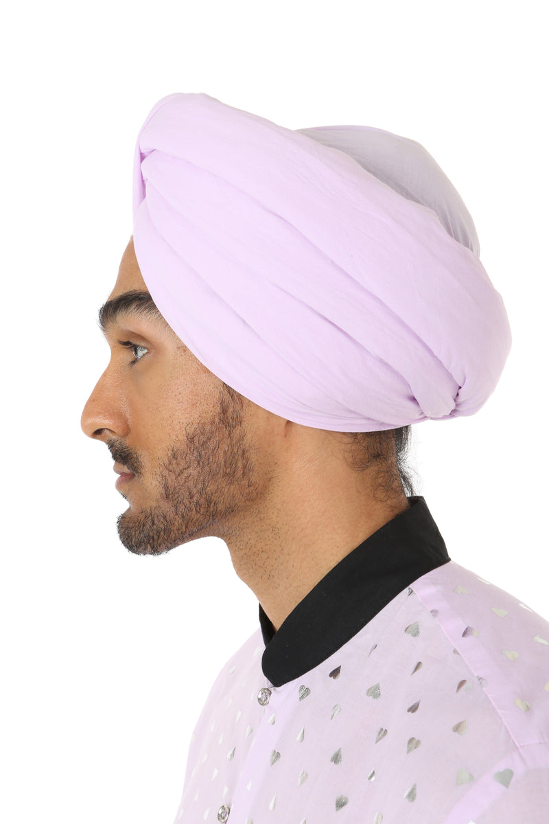 Harleen Kaur Maha Cotton Pagh in Lavender - Side View