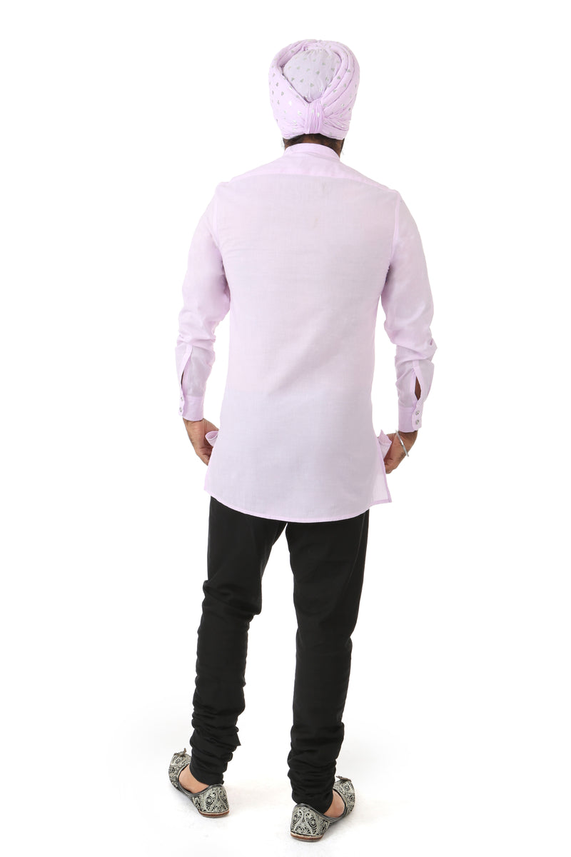 Harleen Kaur Justin Slim Long Sleeve Cotton Shirt - Lavender Back